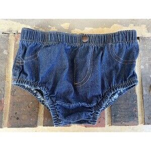 Wrangler - 100% Cotton Blue Jean Infant / Baby Diaper Cover -